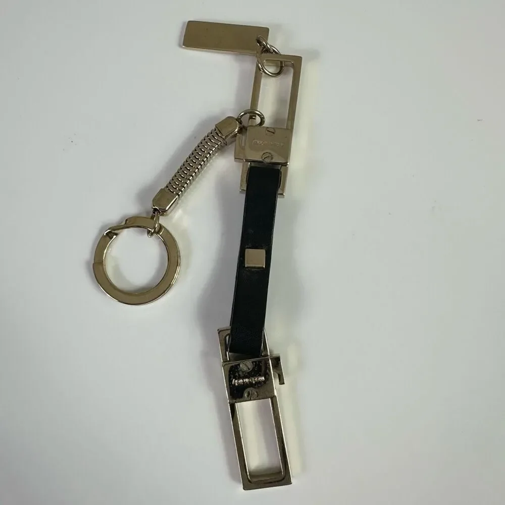 Gucci Bicolor Long Porte Cles Keychain Leather Metal With Pouch And‎ Box
